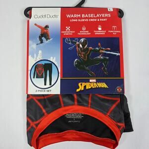 Cuddl Duds Warm Baselayers Spiderman Boys Long Sleeve Crew & Pants Set Large